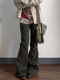 Vevesc Brown Low Waist Jeans Woman Streetwear American Vintage Denim Pants Female Casual Washed Straight Pantalons Mujer Fall