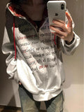 Vevesc Grey Women Sweatshirt  Solid Hooded Vintage Long Sleeve Korean Fashion Casual Y2K Style Autumn NEW Female Grey Tops