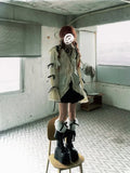 Vevesc Y2k Aesthetics Lace Shirt Grunge Gothic Irregular Blouses Fairy Harajuku Bandage  Vintage Lolita Clothes Mall Goth