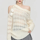 Vevesc Autumn Winter Woman Korean Fashion Cute Core Sweet 2000s Sweater Elegant Oversize Knitwears Designer Aesthetic Chic