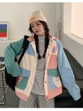 Vevesc Stitching Baseball Uniform Korean Kawaii Jacket Women'S Hip-Hop Streetwear Autumn Vintage Casual Sweet Long-Sleeved Outerwear