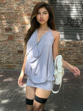 Vevesc Y2k Sexy Sleeveless Tank Dress Women Summer Streetwear Solid Bandage Slim Fit Dresses Grunge Aesthetic Basic Robe Vestidos