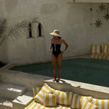Vevesc  New women's fashion and leisure temperament Joker slim sexy word chest wrapped swimsuit.