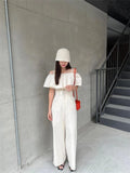 Vevesc  2 Piece Sets Womens Outfits Spring Blouse Women Shirt Long Sleeve High Waist Pants Wide Leg Womens Trousers Two Piece Set Formal