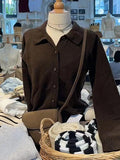 Vevesc  Sweet Solid Knitted Cardigan Sweater Woman Turn Down Collar Single Breasted Long Sleeve Coat Autumn Casual Vintage Y2k Sweaters