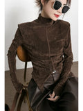 Vevesc Turtleneck Tshirts Women Front Side-slit Solid Color Soft Female Long Sleeve Tops Leisure Tees Autumn All-match Irregular Slim