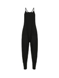 Vevesc  Solid Hippie Baggy Pockets Strappy Rompers Womens Jumpsuits Casual Streetwear