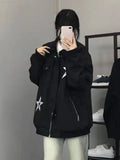 Vevesc Women Y2k All Match Star Print Pockets Jackets Korean Loose Streetwear Chaquetas Autumn Vintage Punk Cargo Coats Fashion Casual