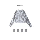 Vevesc New Retro Sweet Cool Tie-dye Knitted Cardigan Female Fall Korean Fashion Streetwear Loose Sweater Short Y2K Tops Women Clothing