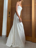 Vevesc  Strap Lace Patchwork Dresses For Women Elegant Temperament Bodycon Backless Solid Color Vestidos 2025 Summer Fashion Long Dress