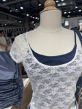 Vevesc  White Lace Sexy Transparent Crop Top Summer Short Sleeve Crew Neck Thin Streetwear T-shirt Women Casual Chic Cute Tees Tops