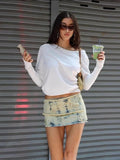 Vevesc  Casual Binding Shirts For Women Fashion Solid Women Clothes Batwing Sleeve Oversized T Shirt Skew Collar Long Sleeve Streetwear