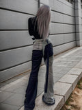 Vevesc Womens Jeans High Waist Vintage Straight Y2K Winter Classic Denim Pants Streetwear American Wide Leg Baggy Denim Trouser