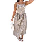 Vevesc  Women s Floral Print Maxi Dress Summer Sleeveless V-Neck Boho Beach Dress Flowy Long Dress with Pockets