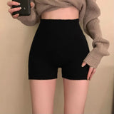 Vevesc 2024 Autumn New All-match Skinny Short Pants Thicked Warm Knitted Shorts for Women Y2k E-Girl High Waist Bottoming