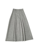 Vevesc Women's A-line Black Pleated Skirt Vintage 90s Aesthetic Y2k Grey Long Skirt Harajuku Korean Skirts 2000s Clothes