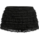 Vevesc Ladies Multi-layers Frill Hem Shorts Women Low Rise Tierred Lace Pettipants 00s 90s Vintage Cute Shorts Knickers Pants Clubwear