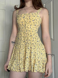 Vevesc  Fashion Small Flowers Prints Summer Women’s Camisole Dress Slim Simple Sweet Prairie Chic Mini Dresses