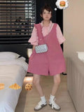 Vevesc  Dopamine Matching Sets Flare Sleeve Single Breasted Shirts Irregular Overall Shorts Ruffles Patchwork Summer Women Clothing