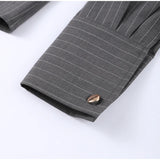 Vevesc  Striped Shirt Skirts Sets Women Sexy Single Breasted Blouse Hip Package Short Skirt 2025 Spring High Street Female Slim Outfits