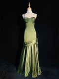 Vevesc  Elegant Satin Halter New Vintage Niche Waisted Fishtail Dress Formal Gown Party Dresses Sling Backless Waist Evening vestidos