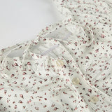 Vevesc  Sweet Floral Print Cute Prairie Chic Women Causal Shirts Summer Fashion Trendy Japan Style Blouses