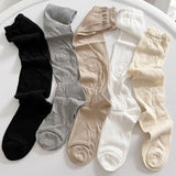 Vevesc Black White Stockings Women Girls Thigh High Long Socks JK Japanese Leggings Summer Thin Loose Costumes Sweet Ballet Hosiery