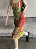 Vevesc Harajuku Irregular Y2k Aesthetic Vestidos Grunge Fairy Printing Women Sleeveless Dresses Vintage Streetwear Backless Dress