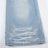 Vevesc  Fashion Light Blue Washed Casual Jeans Y2K Street Style Straight Denim Pants Women Summer Minimalist Chic Outfits