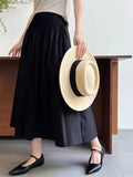 Vevesc  Elegant High-Waisted Pink A- Line Skirt Sweet Umbrella Design Sensibility Plenty of Pleats Medium-Length Women's Fashion