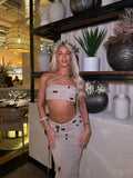 Vevesc  New Women 3 Pcs Skirt Suit Bandage Top Skirt Sleeveless Sweet Waist Chic Skirt Summer Maxi Skirt Bikini Set