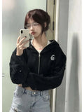 Vevesc American Design Fashion Popular High Waist Jackets Punk Streetwear Y2k Aesthetic Harajuku Women Coats Casual Autumn Clothing