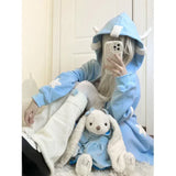 Vevesc Kawaii Hoodies Women Japanese Y2k Star Girl Pink Harajuku Gothic Angel Zipper Sweatshirts Oversize Cutecore Lolita Tops