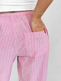 Vevesc  Women s Striped Loose Fit Pants with Drawstring Waist and Elastic Cuffs Lightweight Spring Fall Casual Trousers for Comfort