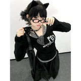 Vevesc Subcultural Japanese High Street Popular Commuter Fake Two Piece Y2k Aesthetic Punk All Match Girl Clothes Casual Lazy Tops