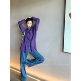 Vevesc Streetwear Striped Shirts Women Korean Oversized Long Sleeve Blouses Bf Office Lady Harajuku Vintage Casual All Match Tops