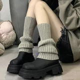 Vevesc Lolita Leg Warmers Women's Long Socks Wool Knitted Foot Cover Arm Warmer Y2K Autumn Winter Crochet Heap Socks Boot Cuffs