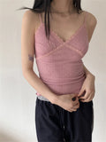 Vevesc Y2k Aesthetic Sweet Tank Top Summer Women Sleeveless Streetwear Lace Patchwork Tanks Harajuku Solid Grunge Cropped Tops