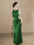 Vevesc  Luxury Solid Womens Long Dresses Sexy Elegant Ruffles Blue Chic Evening Dress Slim Fit Whit Canisole Green Mermaid Vestidos