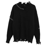 Vevesc Gothic Harajuku Black Sweaters Pullover Oversize Women Mall Goth Tops Streetwear Korean Fashion Autumn Knitwear