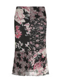 Vevesc Patchwork Print Vintage Black Skirts Womens A-line Long Skirt Harajuku Japanese Streetwear Gothic Faldas Mujer Y2k Fairycore