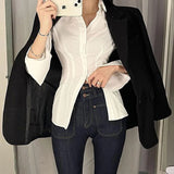 Vevesc Y2K Women Slim Blouses Office Lady Fashion Long Sleeve Folds Chic Shirt Vintage Streetwear Korean Sexy Skinny Casual Tops