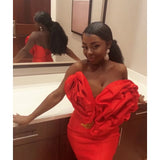 Vevesc Couture African Sweetheart Shape Mermaid Long Evening Dresses Aso Ebi Stylished Strapless Sexy Party Dresses Maxi Gowns