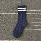 Vevesc Socks Women Woman Korean Version Japanese Striped Cotton Tube Pile Socks Spring Ins Tide Socks College Style Skarpety Cotton Sox