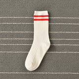 Vevesc Socks Women Woman Korean Version Japanese Striped Cotton Tube Pile Socks Spring Ins Tide Socks College Style Skarpety Cotton Sox