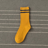 Vevesc Socks Women Woman Korean Version Japanese Striped Cotton Tube Pile Socks Spring Ins Tide Socks College Style Skarpety Cotton Sox