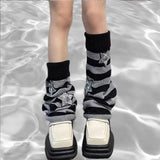Vevesc Japanese Star Leg Warmers Socks Striped JK Boot Cuffs Lolita Socks Harajuku Knit Sock Sets Thigh Garter y2k hot girl Accessories