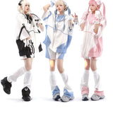Vevesc New Moon Cross Leg Cover Japanese Cosplay Accessories Punk Girl Leg Warmers Cute Women Summer JK Stockings Gothic Clothes