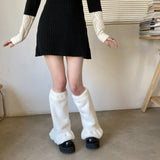 Vevesc Japanese Leg Warmers Harajuku Boot Cuffs Long Ankle Warmer JK Lolita Socks Boho Knit Sock Sets Thigh Garter Winter Leg Warmers