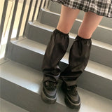 Vevesc Punk Leg Warmers Black Gothic Socks Japanese JK Lolita Harajuku Y2k Hot Girl Leg Set Long Punk Cool Socks Thigh Accessries